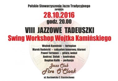 Jazzowe Tadeuszki po raz ósmy! 28 października o godz. 20:00 w Klubie „Five O’Clock”