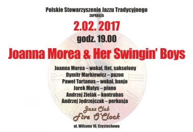 “Joanna Morea & Her Swinging Boys” w Jazz Klubie “Five O’Clock” – 02.02.2017 r.